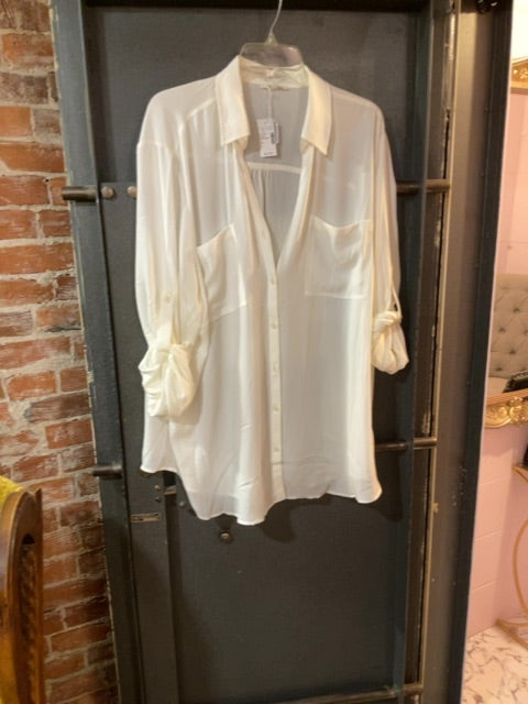 WHITE MAURICES LONG SLEEVE SHIRT 3X