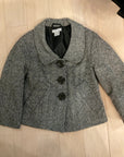 {{ClientCode}} GREY LU11 3/4 SLEEVE BLAZER, M