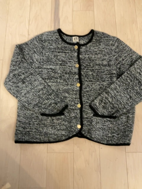 GRY/BLK ANNE KLEIN CARDIGAN XL