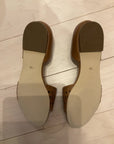 TAN TALBOTS OPEN TOE FLAT 7